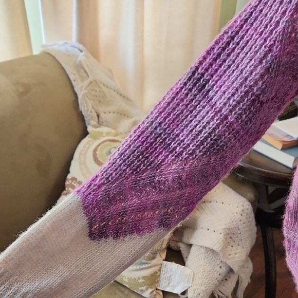 NWT Nic+Zoe Purple and Cream Knit Sweater-Size M​​​​ - Picture 4 of 5